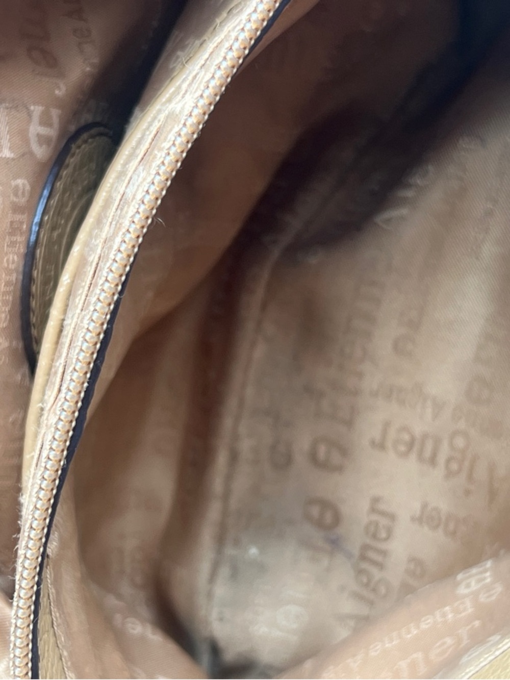 Etienne Aigner Tan Pebbled Leather Shoulder Bag with Buckle Accent - Picture 11 of 14